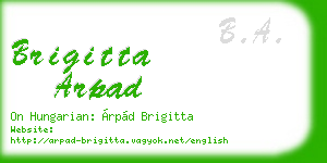 brigitta arpad business card